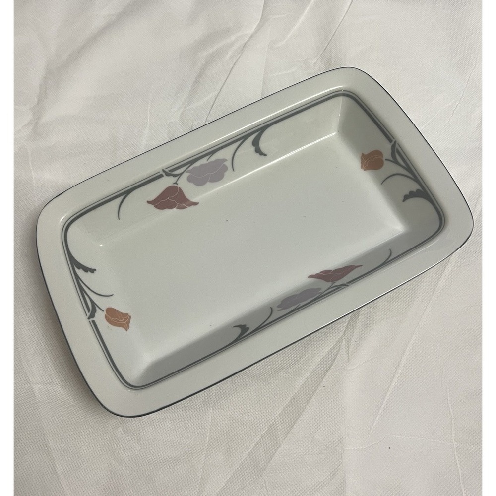 Dansk Tivoli Belles Fleurs Taupe Rectangular Baker 8x13 Baking Casserole Gratin
